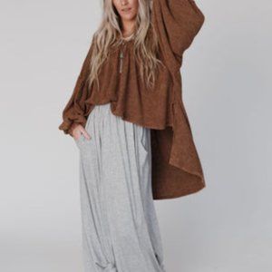 Three Bird Nest Whitney Bell Sleeve Top - Size Small -  Camel - LIKE NEW